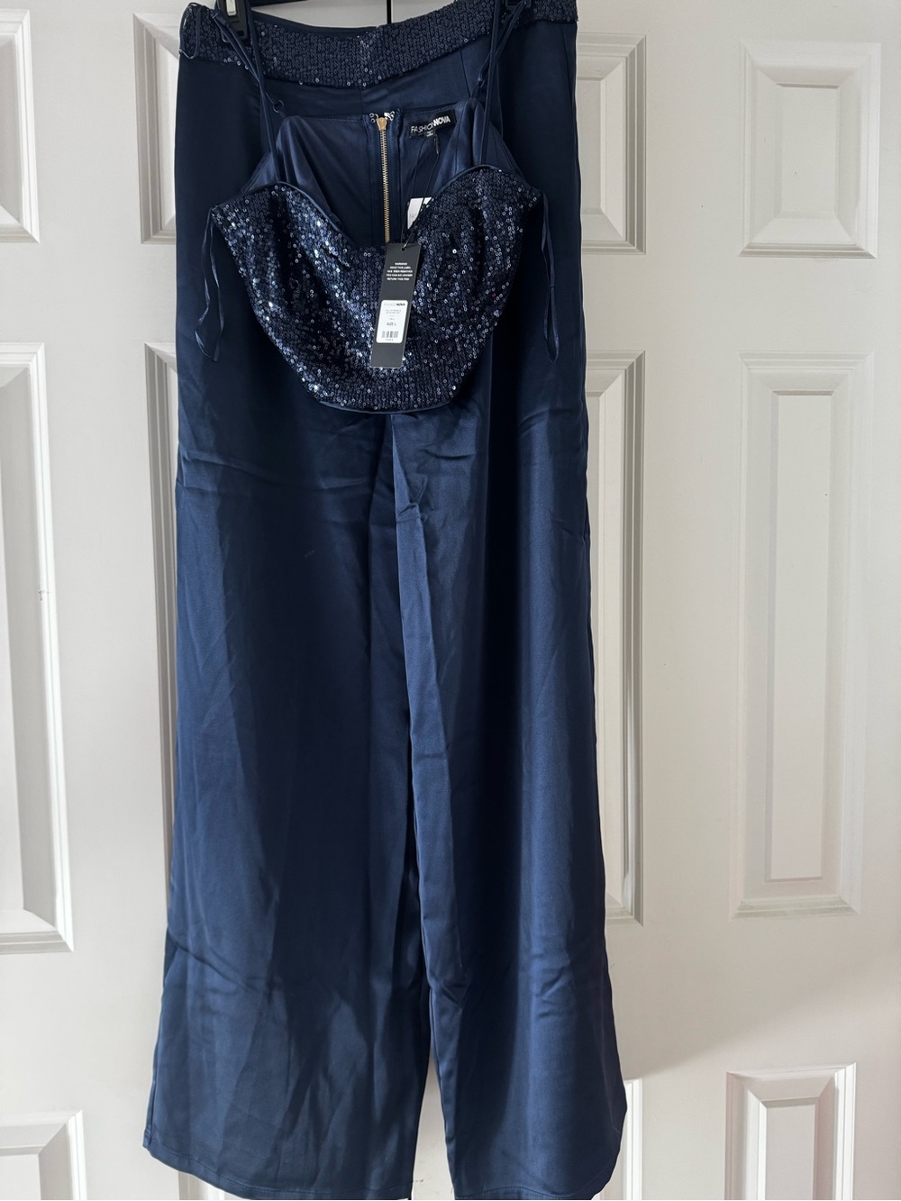 Fashion Nova Navy Sequin 2-Piece set